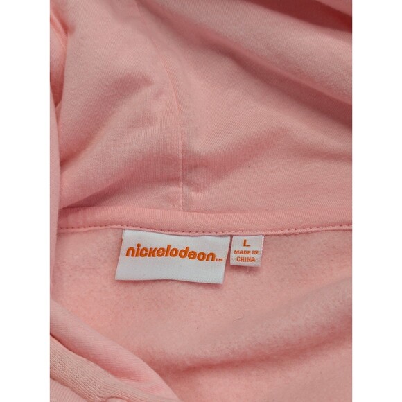 Nickelodeon Womens Size Large Pink Green Rugrats Reptar Drawstring Hoodie - Picture 4 of 4